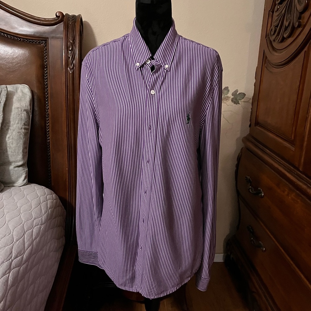 Lauren Ralph Lauren Striped Knit Dress Shirt